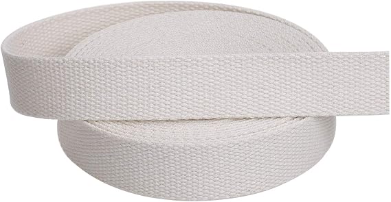 COTOWIN 1" Wide Thick Heavy Cotton Webbing,6 Yards (Natural, 1")