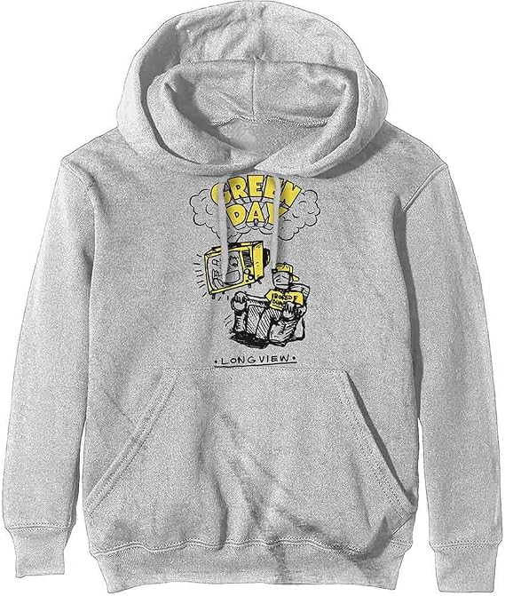 Green Day Hoodie Longview Doodle Band Logo Official Off White Pullover Unisex