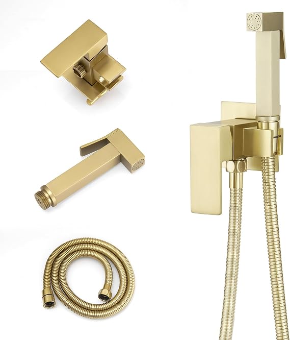 BWE Gold Handheld Toilet Bidet Sprayer Kit with Adjustable Pressure
