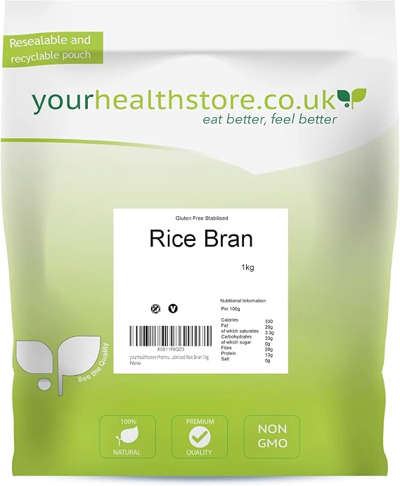 yourhealthstore Premium Gluten Free Non GMO Stabilised Rice Bran 1kg