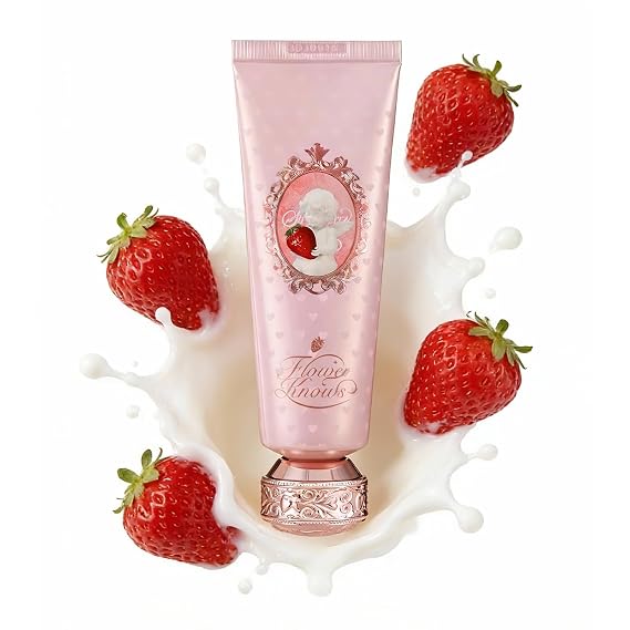 Flower Knows Strawberry Cupid Collection Scented Hand Cream,Moisturizes Nourishes & Long-Lasting Butter Hand Lotion With Sweet Fragrance,Natural Ingredients,Travel Size,1.76 Oz(Strawberry Milk Shake)