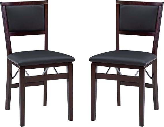 Linon Keira Pad Folding Chair, Set of 2, Engineered Wood