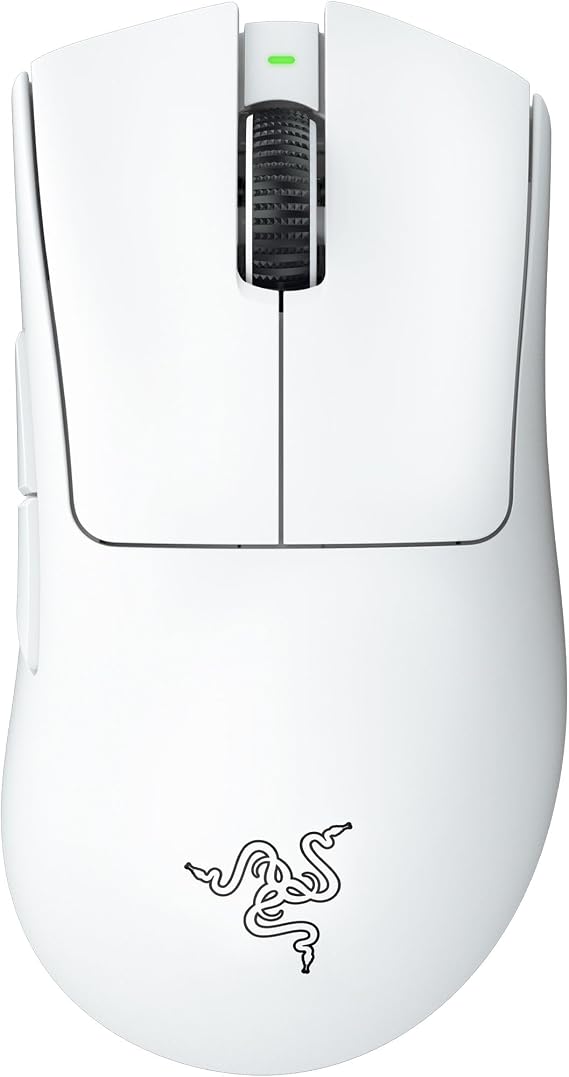 Razer DeathAdder V3 Pro White Gaming Mouse, Wireless, Ultra Lightweight 2.26 oz 64 g, Evolved Ergonomic Shape, Highest Class Precision Focus Pro 30K Optical Sensor, 3rd Generation Optical Mouse