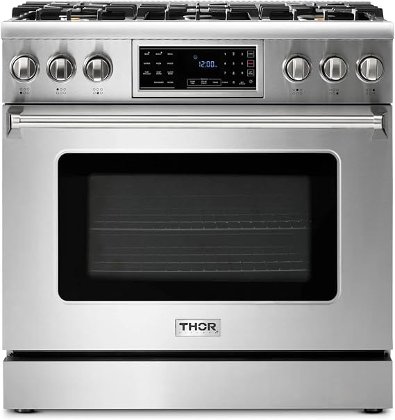 Thor Kitchen 36-Inch Titlt Panel Liquid Propane Range - Model TRG3601LP