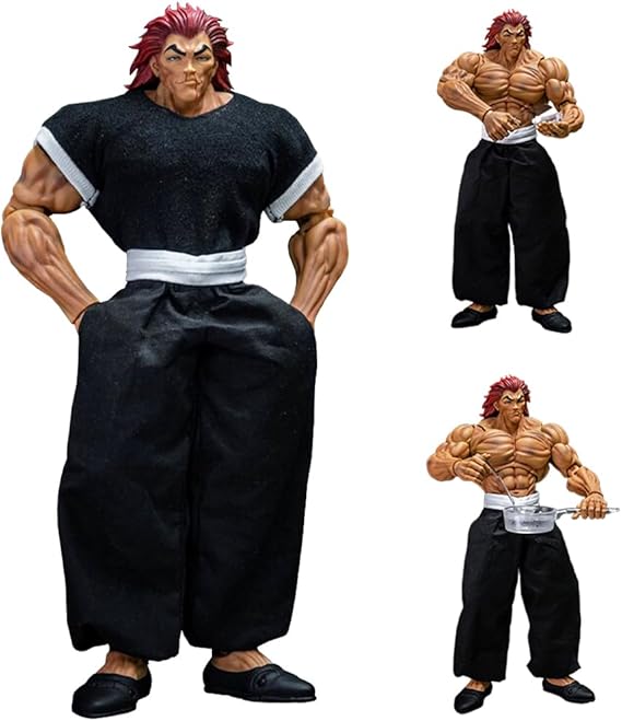 QAHEART Hanma Yujiro Action Figure 19CM Anime Figure Yujiro Statue Model, Joints Movable Cartoon Manga Figure Handmade Collectible Desktop Decoration for Fans