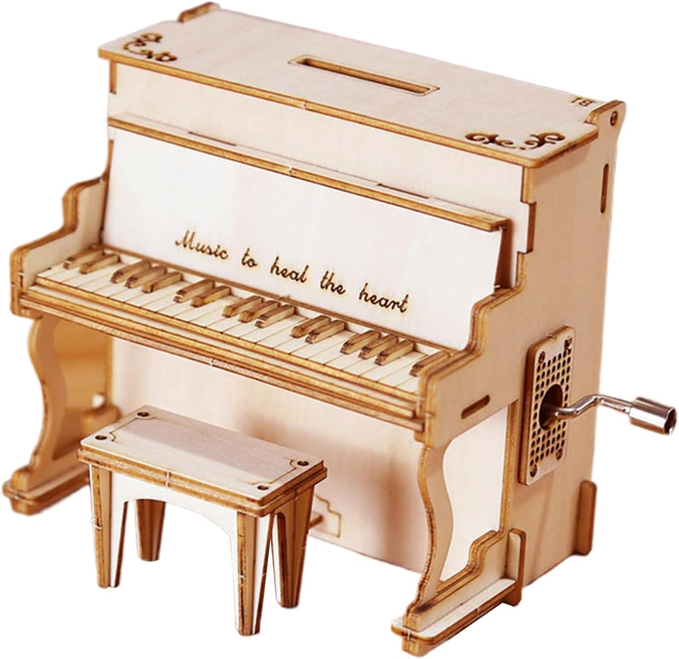 3D Puzzle for Adults | Wooden 3D Puzzle Piano Music Box | Handmade Building Kit for Shelf, Desk, Living Room, Kids Room, Home Decoration