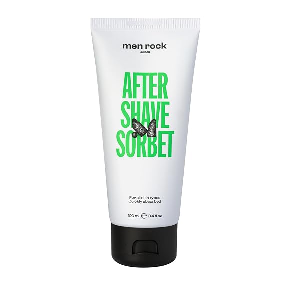 Men Rock After Shave Sorbet - Face Moisturizer - Soothing Aftershave for Men - Mens Skincare Products - Post Shave Balm - Face Lotion - 3.4 oz