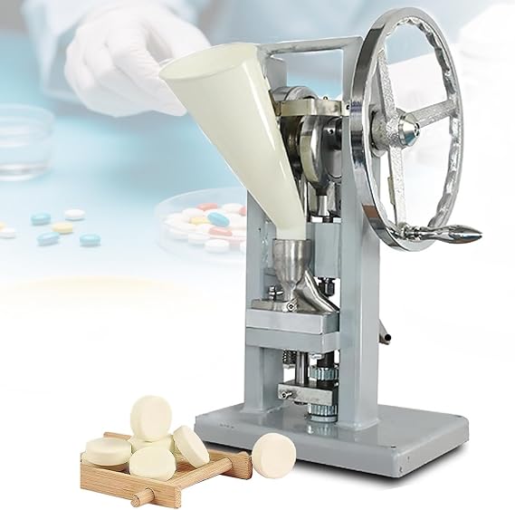 Tablet Press Machine, Manual Tablet Press for Home Kitchen, 0-6mm Thickness Adjustable, Compact Design, Ideal for DIY Tablet Production