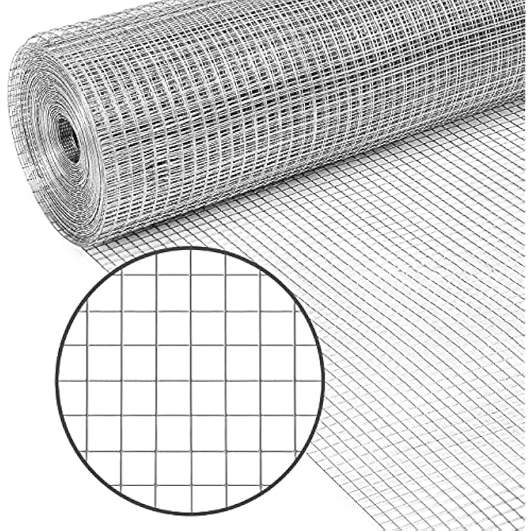 PS Direct Hardware Cloth - 24 Inch x 25 Foot Multipurpose Galvanized Mesh 14 Inch Square Openings, Great for Chicken Coop, Gutter Guard Craft Projects and Garden Use, 23 Gauge, 1 Roll