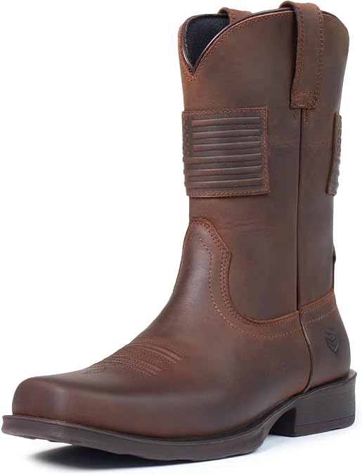 SUREWAY Men's Western Cowboy Boots Square Toe