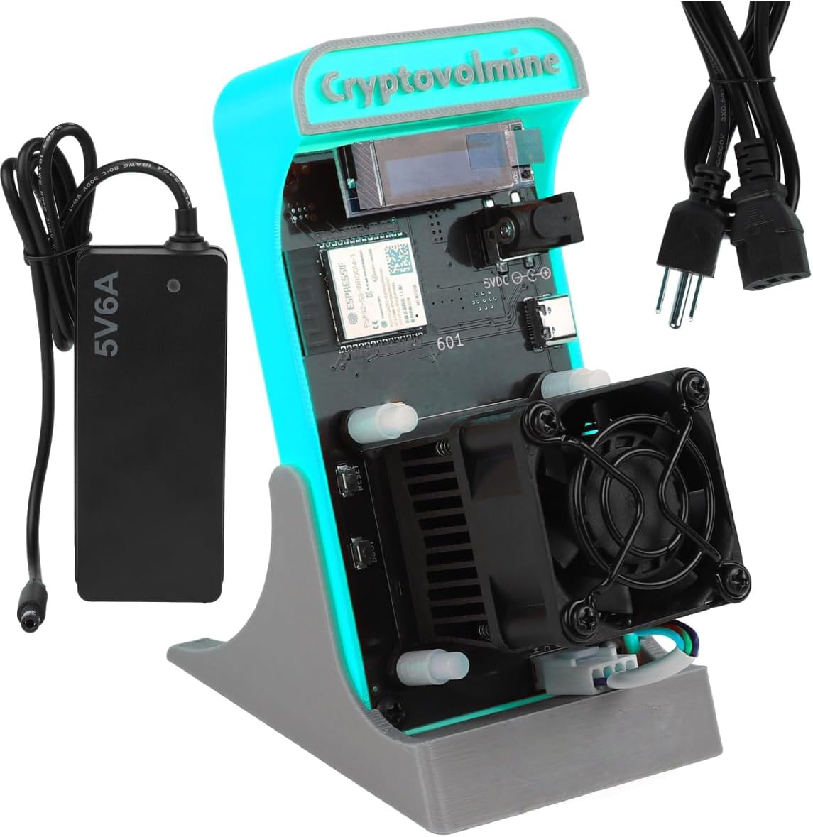 Bitaxes Gamma 601 Bitcoin Minor BM1370 Asic Fragment 1.2THs Solo Miner 18WTH Energy Efficient 2.4G WiFi Home Use BTC Minor Low Oise Encryption Miner Contains Open Source, Updated Software, Blue PSU Blue