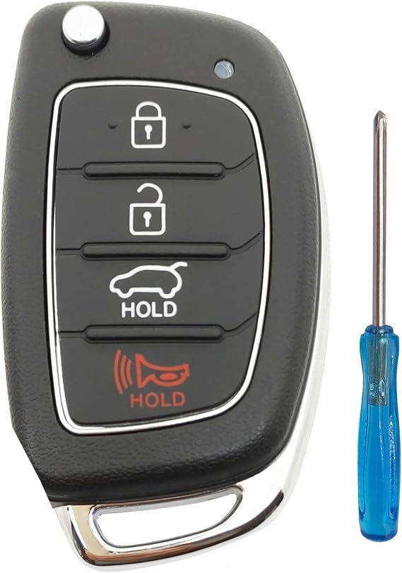 Horande 4 Buttons Replacement Key Fob Cover Case fit for Hyundai Sonata Santa fe Sport Tucson Keyless Entry Key Fob Shell