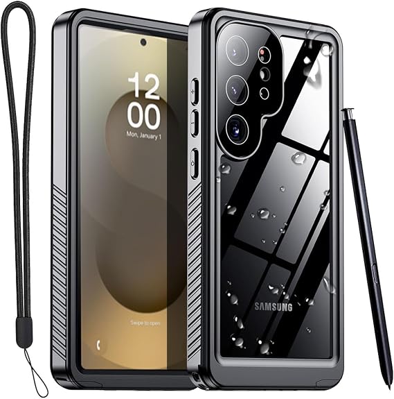 AICase for Samsung Galaxy S25 Ultra Case Waterproof, Clear Water Proof Shockproof Snowproof Dustproof Full Body Rugged Transparent Underwater Phone Case for Galaxy S25 Ultra Built-in Screen Protector