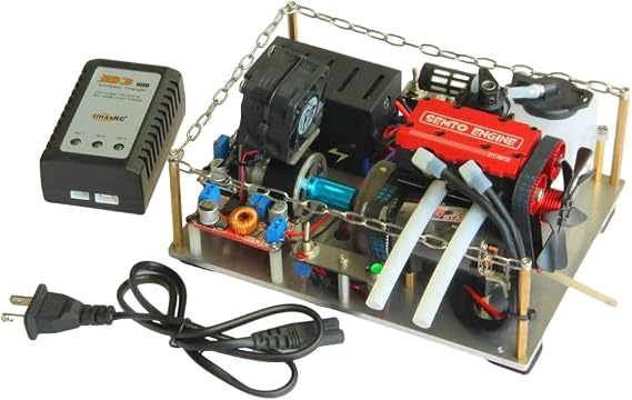 Model Engine Kit for Adults, SEMTO ST-NF2 L2 DIY Miniature Gasoline Engine Model with 12V DC Generator, Stabilized Charging Module and Base Ignition Set