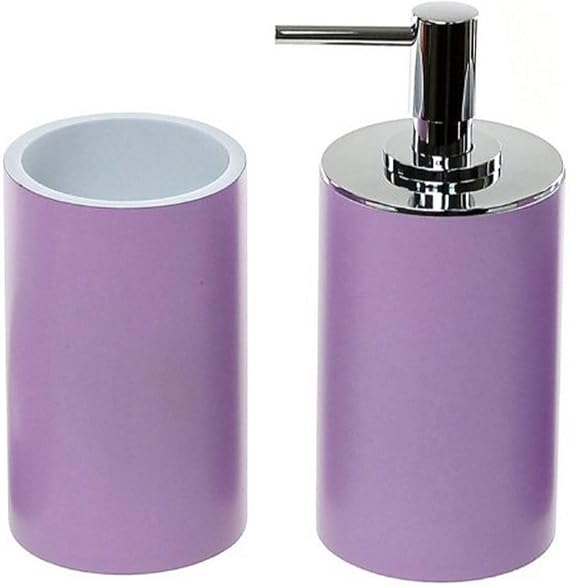 Gedy 2 Piece Yucca Stylish Bathroom Accessory Set, Lilac