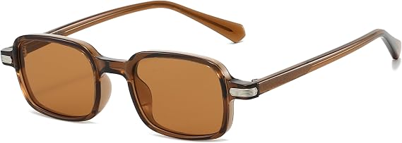Long Keeper Small Rectangle Sunglasses for Women Men 90s Retro Square Sunglasses Trendy Vintage Rectangular Sun Glasses UV400 Protection
