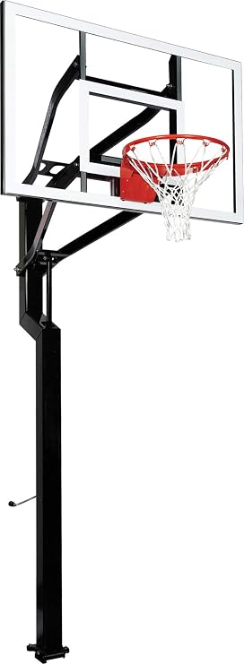 Goalsetter All-Star In Ground Adjustable Basketball System with 54-Inch Glass Backboard and Single Static Rim