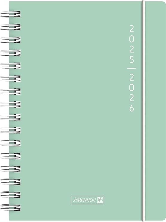 BRUNNEN School Calendar 2025/2026 "Plain Mint" | A5, Plastic