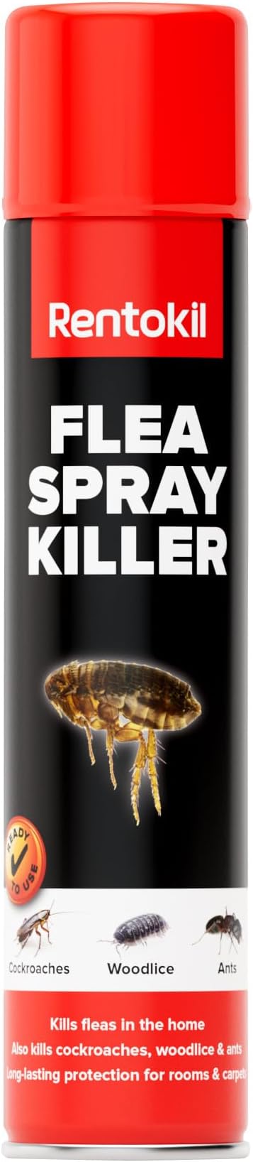 Rentokil Flea Spray Killer - Surface & Carpet Treatment - Rapid Knockdown for Fleas - Long-Lasting Residual Protection for Home & Soft Furnishings - 300ml
