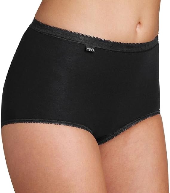 Sloggi Womens Basic+ Cotton Rich Maxi Brief 1,2 or 3 Pack Black, White or Skin