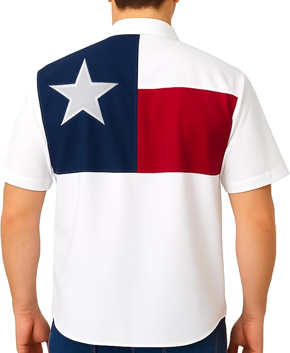 Men's Texas Flag Fishing Shirts Short Sleeves