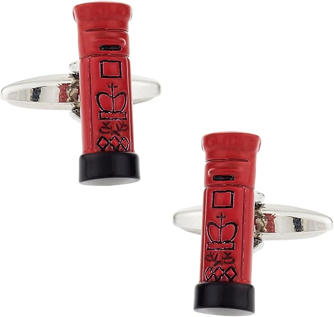 Cuff-Daddy Red Post Box UK Cufflinks with Presentation Gift Box | Classic Britain English Mailbox