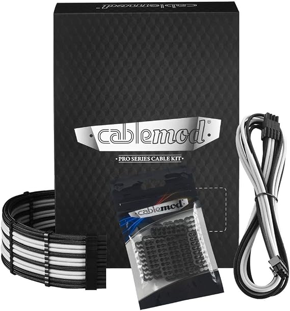 CableMod RT-Series Pro ModMesh Cable Kit + 8-Pin PCI-e + Pro Comb Bundle for ASUS/Seasonic/Phanteks Revolt - Black/White