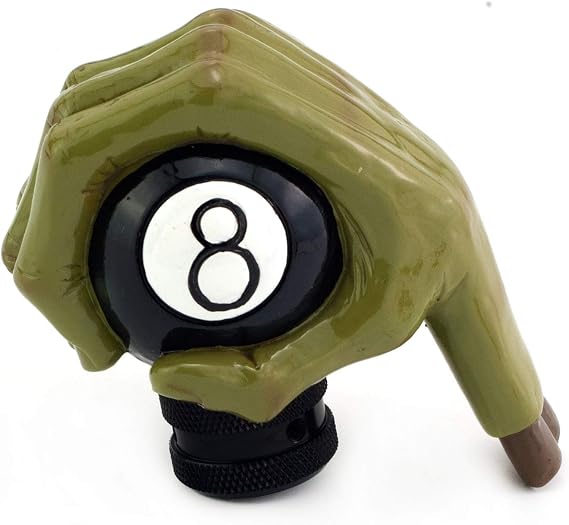 MT Gear Shifter Handle, Car Shift Stick Knob Green Devil Hand Griping Black Billiard Ball Style Fit Most Manual Automatic Transmissions