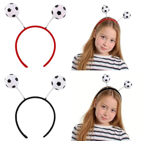 LANKIN 2 Pcs Soccer Headbands for Women, Plastic Elastic Headbands