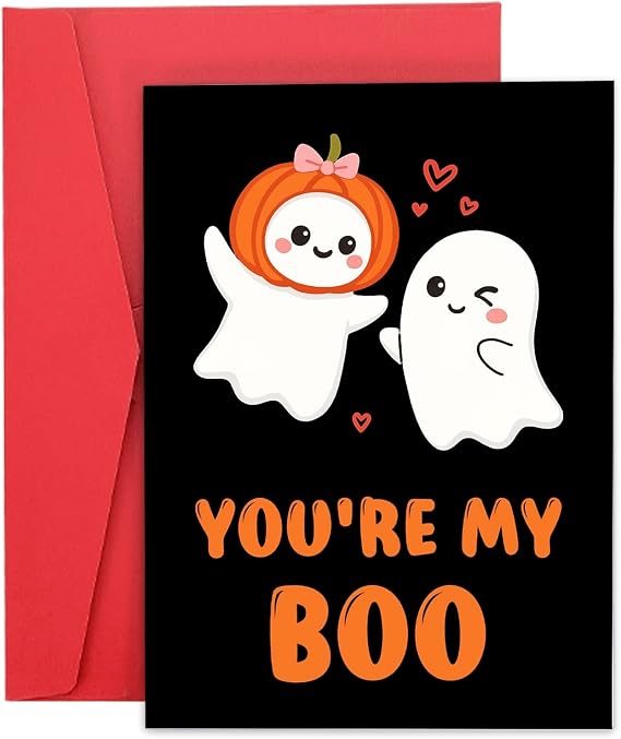 Boo Basket Stuffers for Women Men, Funny Ghost Anniversary Cards