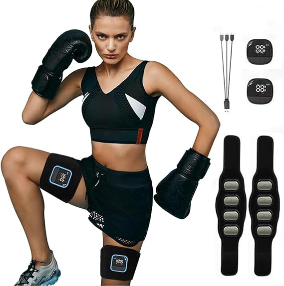 Abs Trainer Arm Leg Muscle Stimulator, EMS Training Device Aluminum Sheet Toner Abdominal Trainer 10 Modes 30 Intensities, Calories Consumption Display Sports Outdoors Fitness