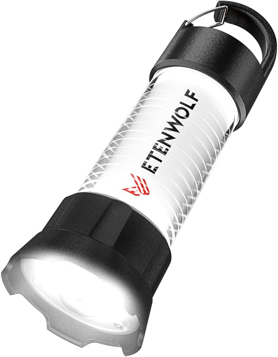 ETENWOLF Ultra Bright Camping Lantern, 1000LM LED Mini Flashlight Spotlight, 5000mAh Rechargeable Lantern with 6 Modes, Waterproof Portable Tent Light for Camping, Hiking, Power Outages & Emergencies
