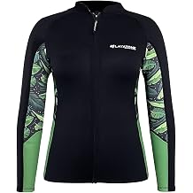 LayaTone Wetsuit Tops Women's 3mm Neoprene Wetsuit Jacket Optional Neoprene/Lycra Sleeve Wetsuit Tops for Swimming Diving Surf Canoeing (Green, Medium)