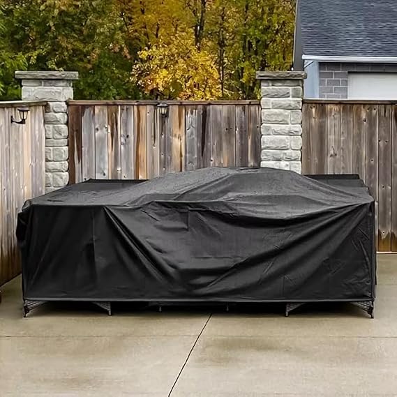 Patio Furniture Covers Waterproof,Patio Sofa Cover Waterproof 146"Lx20"Wx43"H/370x50x110cm Outdoor Furniture Covers Rip-Proof for Outside Sectional Sofa,Table, Chair