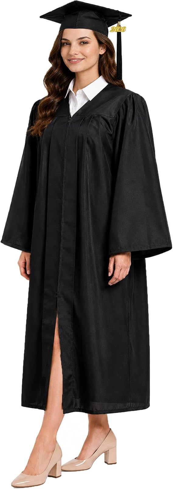 Unisex Adult Matte Graduation Cap and Gown Set with 2026 Tassel | Lightweight Fabric, Adjustable Cap, Loose Fit, High School Graduation, College Commencement, Academic Events, Ceremonies