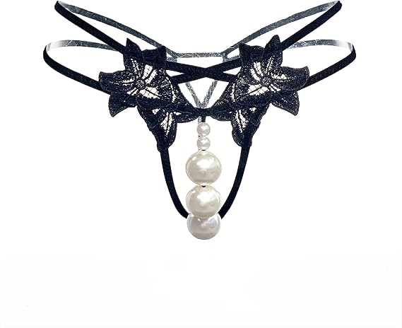 Sexy Thongs for Women with Beads G-String Hollow Out Panties Underwear Erotic Briefs Lingerie for Sex Naughty