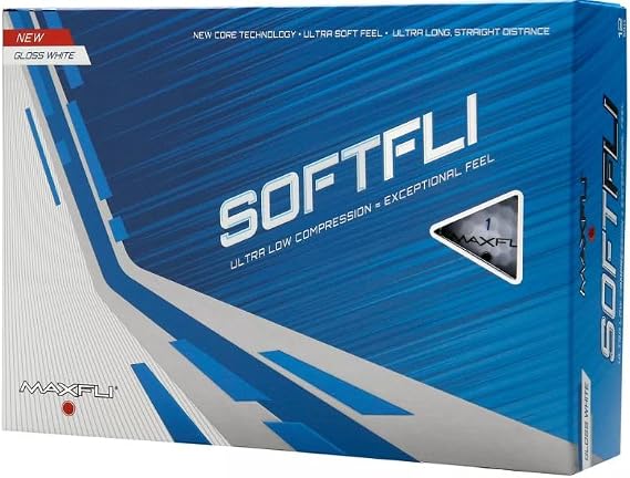 Maxfli 2021 Softfli Golf Balls 12 Pack, Ultra-Soft Feel, Low Compression, Enhanced Distance, High Visibility Colors, Ideal for Beginners & Experienced Golfers