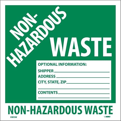 NMC [Pack of 25] PS Hazmat Label, Non-Hazardous Waste