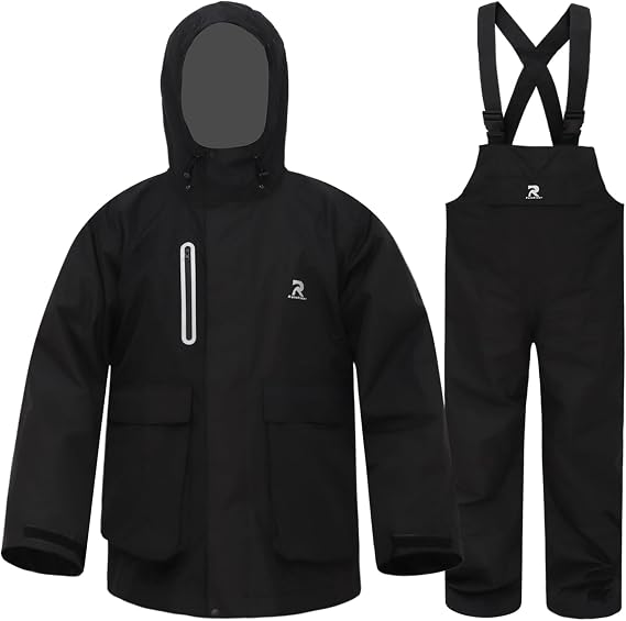 RainRider Rain Suits for Men Women Waterproof Rain Gear Jacket with Bib Pants Foul Weather Gear for Fishing Sailing
