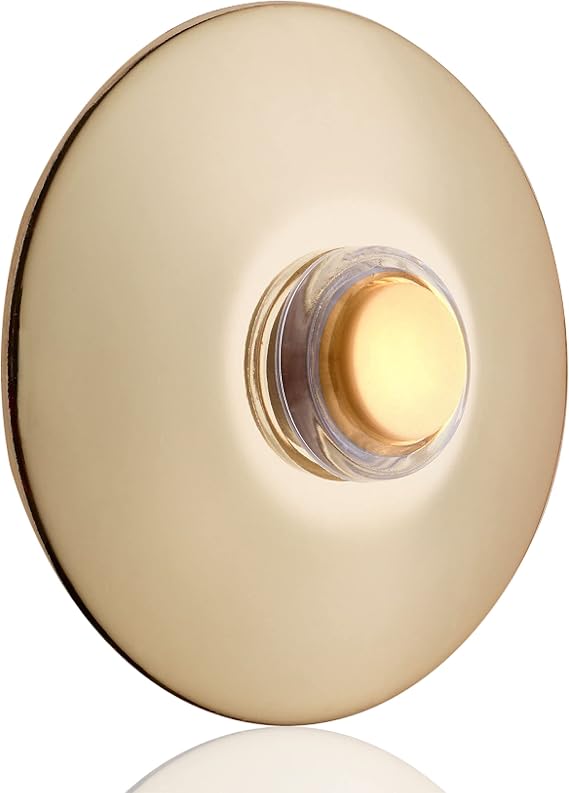 Newhouse Hardware BR5WL Lighted Doorbell Button, 1-Pack, Brass