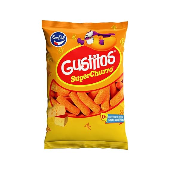 Bocadeli Gustitos SuperChurro, Cheese Flavored Corn Puffs, 2.5 oz (1 Pack)