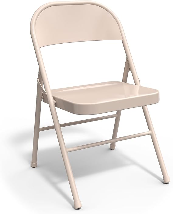 STAPLES Folding & Stacking Chair, Taupe, Armless