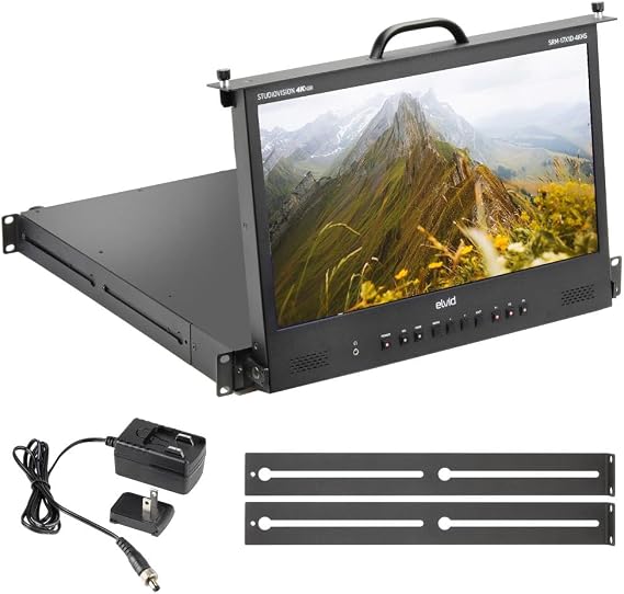 17.3" Rack-Mountable LCD Monitor, Professional Video Production Monitor | with HDMI, HDR Support, 3D LUT Loading, Ethernet Control, Integrated Waveform & Vectorscope, Wide Viewing Angle by ELVID
