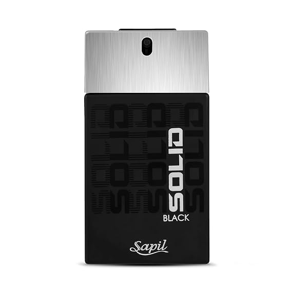 Sapil Solid Black Perfume for Men - Long-lasting Dubai Cologne, Arabic Woody Floral EDT Spray, 3.4 Oz (100 ml) - Enticing Dubai Perfume for Men, Affordable Luxury Fragrance