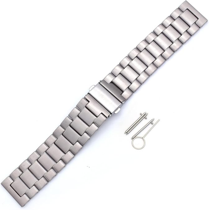 THEAGE Titanium Solid Watch Band for Mens Women, Pure Titanium Watch Straps 18mm 20mm 22mm 24mm