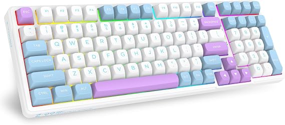 E-YOOSO Wireless Bluetooth Creamy Mechanical Keyboard, RGB Backlit, 99 Keys