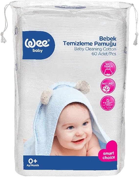 Wee Baby 60'lı Bebek Temizleme Pamuğu