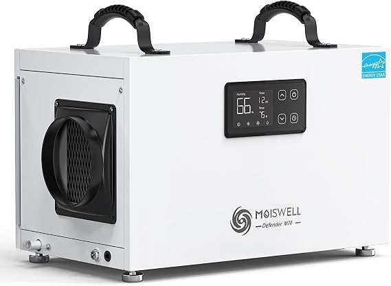 155 Pints Commercial Dehumidifier for Crawl Space | Auto Defrost | Timer