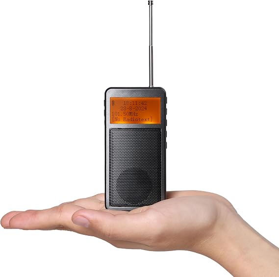 Raddy RF205 Pocket FM Radio, BT Transmitter & Wireless Speaker, Grey