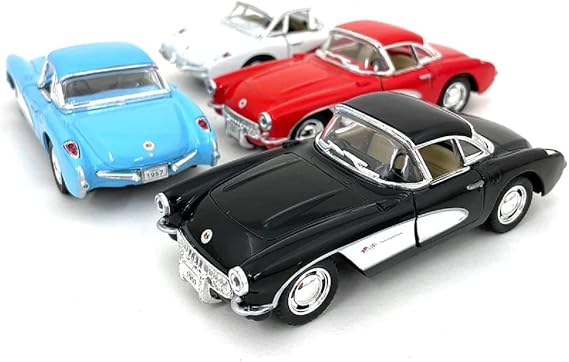 KiNSMART - 1957 Chevy Corvette 1:34 Scale 5" Die Cast Metal Model Classic Car Toy